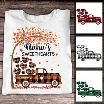 Personalized Fall Halloween Mom Grandma Sweethearts T Shirt - Thegiftio UK