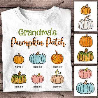 Personalized Fall Halloween Mom Grandma T Shirt - Thegiftio UK