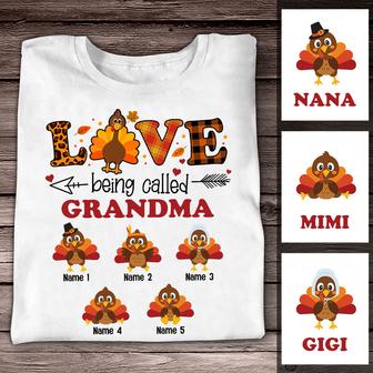 Personalized Mom Grandma Turkey Fall Halloween T Shirt - Thegiftio UK