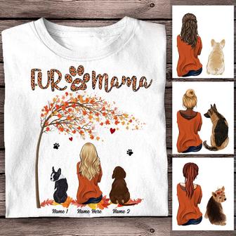 Personalized Fall Halloween Dog Mom Fur Mama T Shirt - Thegiftio UK