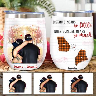 Personalized Long Distance Couple Wine Tumbler AG106 26O36 - Thegiftio UK