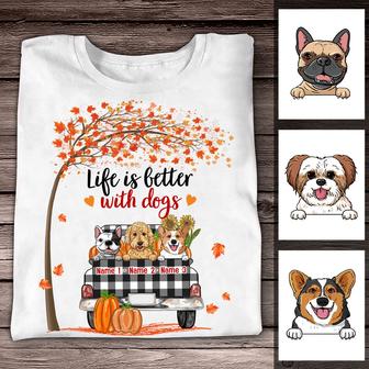Personalized Life Is Better With Dog Fall Halloween T Shirt - Thegiftio UK