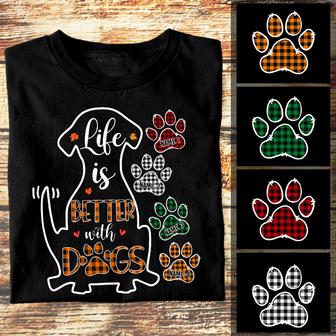 Personalized Dog Life Better Fall Halloween T Shirt - Thegiftio UK