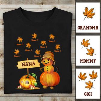 Personalized Mom Grandma Fall Halloween T Shirt - Thegiftio UK