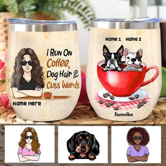 Personalized Dog Woman Coffee Wine Tumbler AG132 95O36 - Thegiftio UK