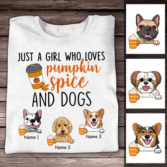 Personalized Dog Girl Fall Halloween T Shirt - Thegiftio UK
