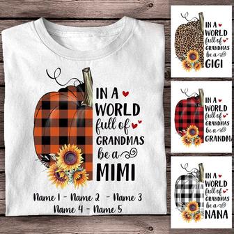 Personalized Fall Halloween Mom Grandma T Shirt - Thegiftio UK