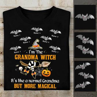 Personalized Mom Grandma Witch Fall Halloween T Shirt - Thegiftio UK