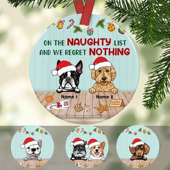 Personalized Christmas Dog Circle Ornament - Thegiftio UK