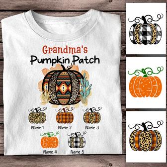 Personalized Fall Halloween Grandma Mom T Shirt - Thegiftio UK