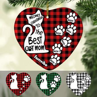 Personalized Cat Mom Dad Christmas Heart Ornament AG183 85O53 - Thegiftio UK