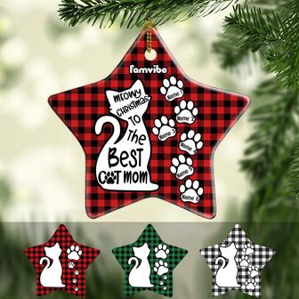 Personalized Cat Mom Dad Christmas Star Ornament - Thegiftio UK