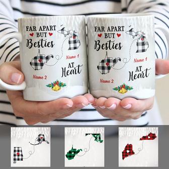 Personalized Besties At Heart Long Distance Mug - Thegiftio UK