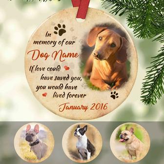 Personalized Dog Memo In Our Heart Circle Ornament AG213 95O57 - Thegiftio UK