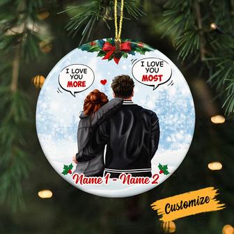 Personalized Couple Christmas Circle Ornament - Thegiftio UK