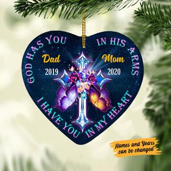 Personalized Memo Mom Dad In My Heart Ornament - Thegiftio UK