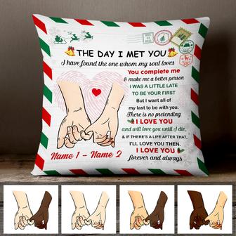 Personalized Couple The Day I Meet You Christmas Pillow - Thegiftio