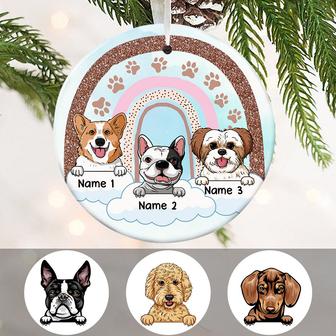 Personalized Dog Memo Rainbow Bridge Circle Ornament - Thegiftio