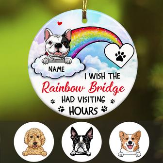 Personalized Dog Memo Rainbow Bridge Circle Ornament - Thegiftio