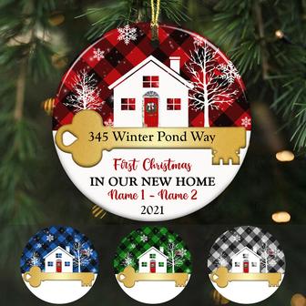 Personalized New Home Christmas Gifts, First Christmas New Home Circle Ornament - Thegiftio UK