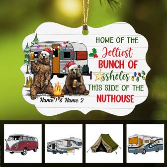 Personalized Bear Couple Camping Family Christmas Benelux Ornament - Thegiftio