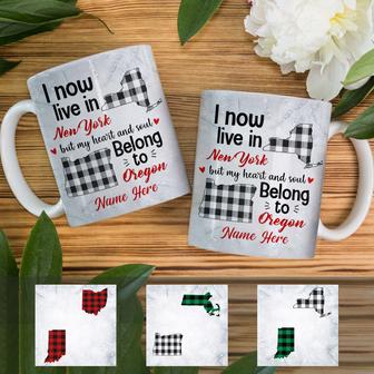 Personalized Belong To Born And Live Buffalo Plaid Mug - Thegiftio UK