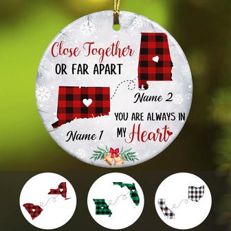 Personalized Long Distance Close Together Circle Ornament SB65 30O34 - Thegiftio UK
