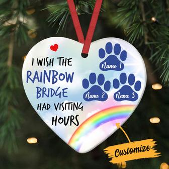 Personalized Dog Cat Memo Rainbow Heart Ornament - Thegiftio