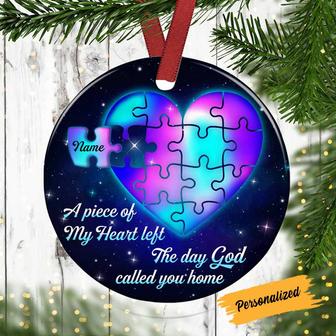 Personalized Memo Piece Of My Heart Circle Ornament - Thegiftio UK