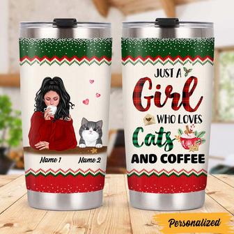Personalized Cat Mom Christmas Steel Tumbler - Thegiftio UK