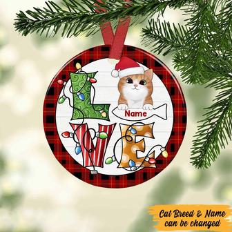 Personalized Cat Love Christmas Circle Ornament - Thegiftio UK