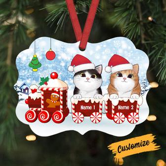 Personalized Cat Christmas Santa Train Benelux Ornament - Thegiftio UK