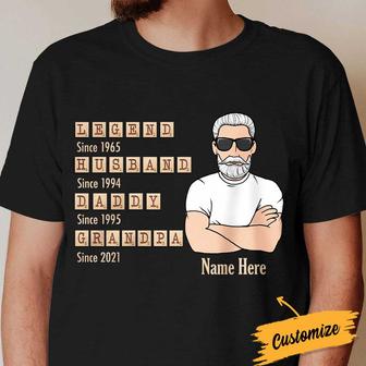 Personalized Dad Grandpa Legend Scrabble T Shirt - Thegiftio UK