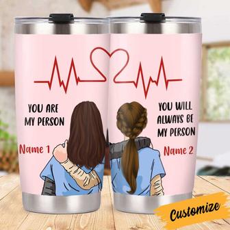 Personalized Besties Nurse Tumbler, Besties Work, BFF Bestie Gift, Nurse Friends You Are My Person Steel Tumbler - Thegiftio UK