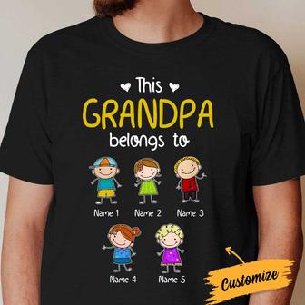 Personalized Dad Grandpa Belongs T Shirt - Thegiftio UK