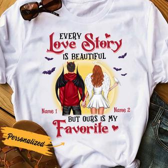 Personalized Couple Fall Halloween T Shirt - Thegiftio UK