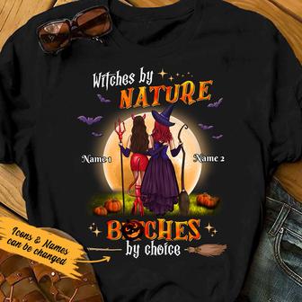 Personalized Witch Friends Fall Halloween T Shirt - Thegiftio UK
