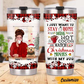 Personalized Dog Christmas Steel Tumbler - Thegiftio UK