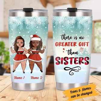 Personalized Friends No Greater Gift Than Sisters Christmas Steel Tumbler - Thegiftio UK