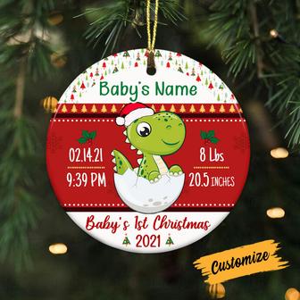 Personalized Baby First Christmas Circle Ornament - Thegiftio UK