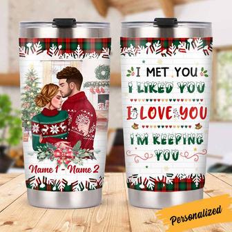 Personalized Christmas Couple Steel Tumbler - Thegiftio UK
