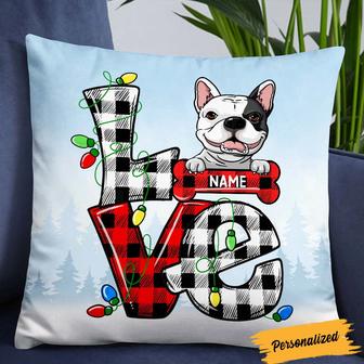 Personalized Christmas Gift For Dog Lovers, Dog Love Christmas Pillow - Thegiftio