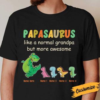 Personalized Dad Grandpa Saurus T Shirt - Thegiftio UK