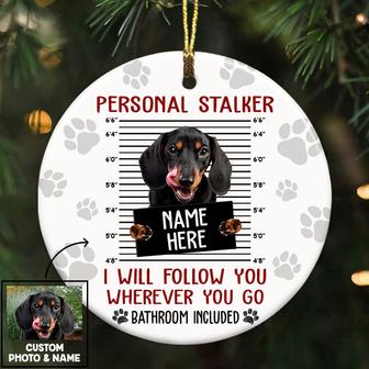 Personalized Dog Personal Stalker Christmas Circle Ornament OB191 95O36 - Thegiftio UK