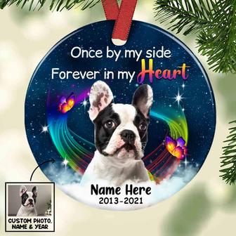 Personalized Memo Cat Dog Photo In My Heart Circle Ornament - Thegiftio UK