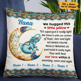 Personalized Elephant Grandma Mom Granddaughter Hug This Pillow - Thegiftio UK