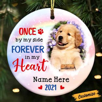 Personalized Christmas Dog Memo Photo Circle Ornament - Thegiftio UK