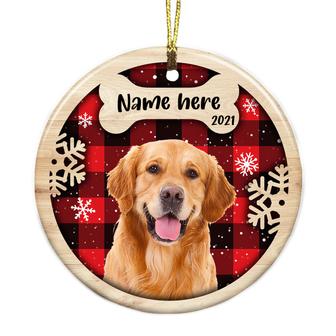 Personalized Dog Cat Photo Christmas Circle Ornament - Thegiftio UK