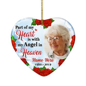 Personalized Memo Mom Dad Grandma Grandpa Photo Heart Ornament - Thegiftio UK