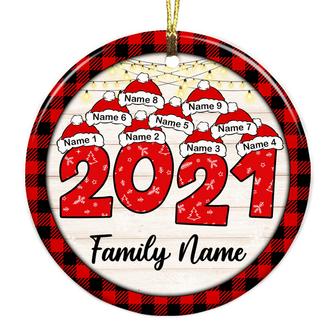 Personalized Family Christmas Gift, Custom Xmas Holiday, Family Christmas Circle Ornament - Thegiftio UK